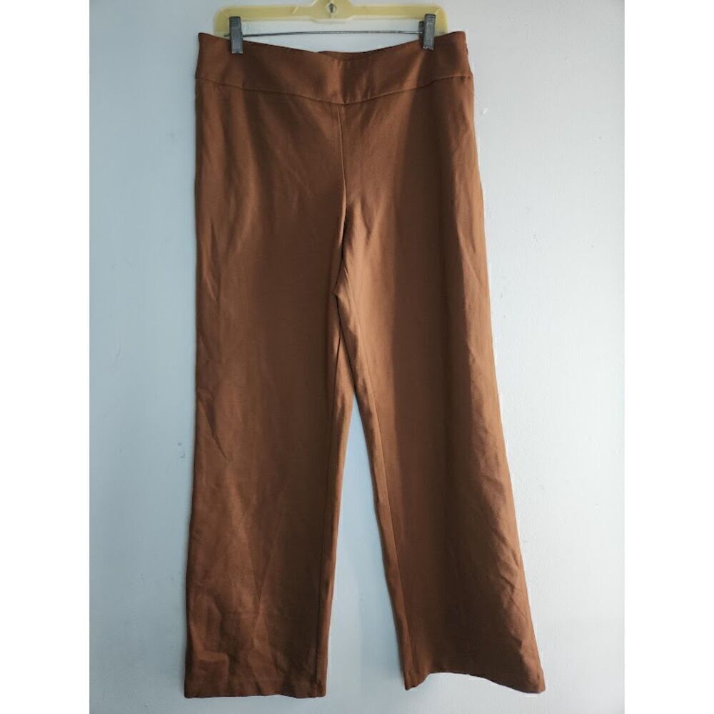 T by Tahari Women Camel Brown Straight Leg Midrise Dress Pants size 12